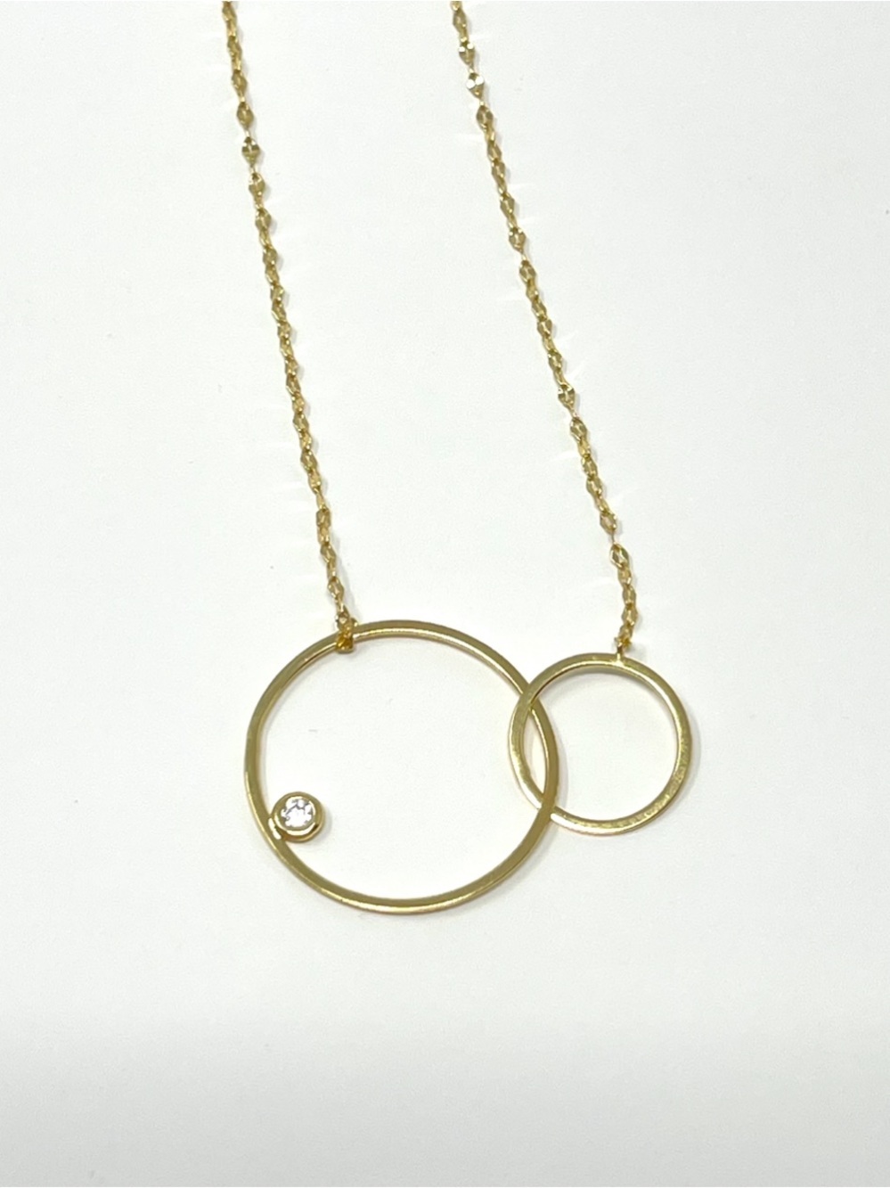 New Anthropologie X Tai Double Hoop Gold Necklace